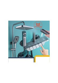 Resim Fleko Piyano Gri Robot Tepe Duş Seti Yağmur Tepe Banyo 4 Tuşlu Batarya Dahil Antrasit Duş Seti Gri 