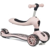 Resim Toys Oturaklı Çocuk Scooter 3 Tekerlekli Led Işıklı Scooter Yükseklik Ayarlı 1-5 Yaş Scooter Pembe 