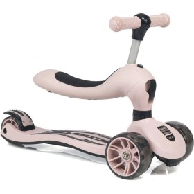 Resim Toys Oturaklı Çocuk Scooter 3 Tekerlekli Led Işıklı Scooter Yükseklik Ayarlı 1-5 Yaş Scooter Pembe 