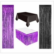 Resim Siyah Masa Örtüsü, Mor Masa Eteği, 1 Adet Mor Arka Fon, 1 Adet Siyah Arka Fon 