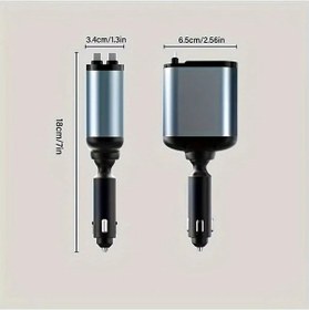 Resim Wangxi 120w Hizli Katlanir Araba Sarj Cihazi 2 Usb Type-c Kablolu Wgs X11 Black 