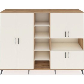 Resim Hyperion Dolap 13 Raflı 6 Kapaklı 220x44x163 Çam-aytaşı Aytası - Atlas Çam 