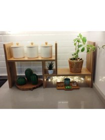Resim Alfimo Mobilya Calipso Ayarlanabilir Tezgah Üstü Düzenleyici Raf Baharatlık Mutfak Rafı Ceviz 