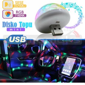 Resim Sese Duyarlı Rgb 7 Renk Led Disko Topu 3 Fonksiyonlu Usb 