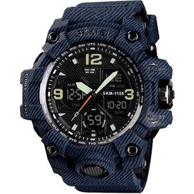 Resim Rogfer Skmeı 1155b Çok Fonksiyonlu Erkekler Doğa Sporları Gece Parlaklığı Su Geçirmez Büyük Kadran Bilek Saati Denim Mavi Çok Renkli Çok Renkli 