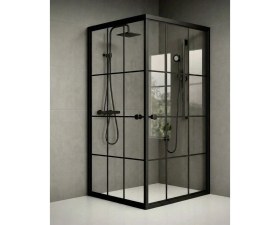 Resim Durul Duşakabin Kare Siyah Çizgi 