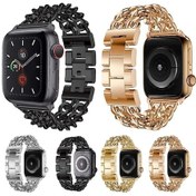 Resim iOS Uyumlu Watch Serisi İçin Metal Kovboy İzle Kayış 9 & 8 Ve 7 41mm / Se 3 & Se 2 & 6 & Se & 5 & 4 40mm / 3 & 2 & 1 38mm 