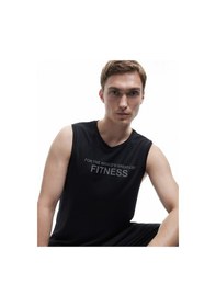 Resim Koton Kolsuz Bisiklet Yaka Baskılı Spor Atleti Siyah 6wam30001nk Siyah 