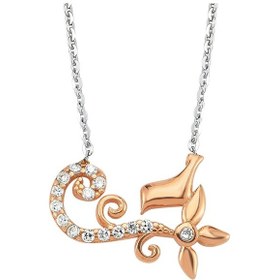 Resim Rose Gümüş Kuş ve Çiçek Kolye G882Kl Altınsepeti 