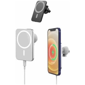 Resim Apple Uyumlu iOS Magsafe Kablosuz 15w Şarj Powerbank Magesafe Siyah 