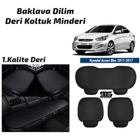 Resim Hyundai Accent Blue 2011 - 2017 Siyah Deri Oto Koltuk Minderleri 