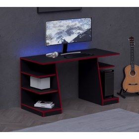 Resim Alfimo Mobilya KRONOS OYUNCU MASASI - BİLGİSAYAR MASASI - GAMER MASASI - 59x136 Cm AFM181 