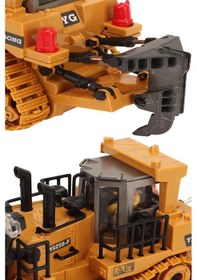 Resim Işıklı Sesli Full Fonksiyon Metal Hareketli Buldozer 2.4ghz Uzaktan Kumandalı İş Makinesi Kepçe 