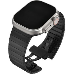 Resim Şık Paslanmaz Çelik Ayarlanabilir Bileklik iWatch Serisi 1-9 & SE için - Dayanıklı, Spor Yedek Bant Erkekler & Kadınlar için, 38mm'den 49mm'ye Uyar 
