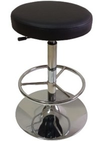 Resim KamusalMarket Bar Taburesi Lüks Krom Ayaklı Çemberli Siyah 