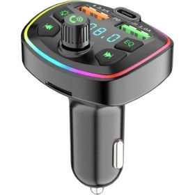 Resim 30W Pd Hızlı Şarj Bluetooth 5.0 Rgb Işıklı LED Ekran Tf Kart+ USB Mp3 Araç Fm Transmitter Çakmaklık 