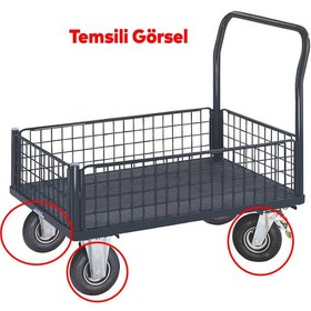 Resim NZB Yük Taşıma El Arabası Tekeri Bilyeli Rulmanlı Dubleks Teker 335x75 mm Çelik Jant 