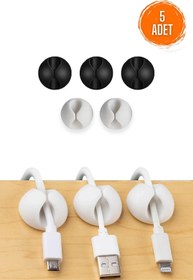 Resim COZY SENSE Kablo Sabitleyici 5 Adet Çalışma Masa Altı Düzenleyici Klips Şarj Veri Mouse Kablo Saklayıcı Tutucu 