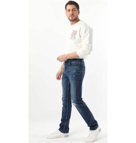 Resim Erkek Dizi Yırtık Jean Pantolon Koyu Mavi 001 