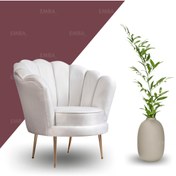 Resim EMBA LUXURY Papatya Istiridye Tekli Berjer Güzellik Salonu - Ofis Koltuğu 