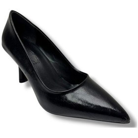 Resim C-shoes 3149-26 Kırışık Rugan Deri Orta Boy İnce Topuk Kadın Stiletto Siyah 