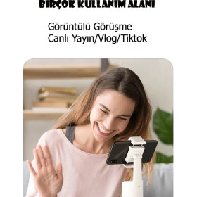 Resim Techtic Yüz Izleme Gimball 360° Vücut Izleme Telefon Tutucu Vlog Canlı Telefon Selfie Aı Yapay Zeka Destekli Telefon Gimbali 
