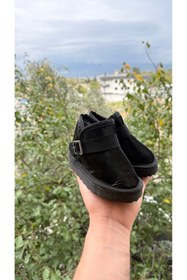Resim ÖZDE shoes Kışlık içi kürklü suya dayanıklı paraşüt kumaş ultra rahat cırtlı tokalı çocuk botu 