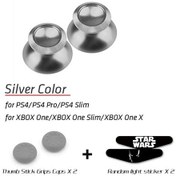 Resim Gümüş-alüminyum Metal Og Joystick Başparmak Çubuğu Kavrama Kapağı Playstation 4 Ps4 Slim Pro Xbox One Slim Den 