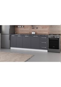 Resim Minar 220 Cm Mutfak Dolabı Beyaz Antrasit 220-A2-Alt Modül Beyaz 