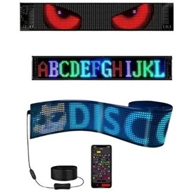 Resim Rgb Led Matrix Panel Esnek Yapı Uygulama Kontrollü Kayan Yazı Ekranı 