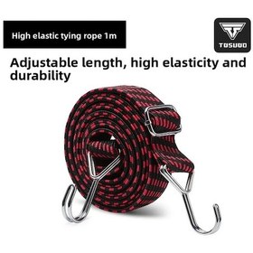Resim Dashanshop Tosuod Esnek Kordon Askı Metal Kancalı 39inc Ayarlanabilir Motosiklet Bagaj Kamp Çantası 