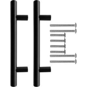 Resim Hakay Paslanmaz Metal Kulp - Mutfak ve Banyo Için, 2 Adet, Mat Siyah 