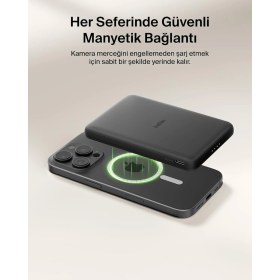 Resim Belkin BPD010HQBK Boostcharge 5.000 Mah Magsafe Uyumlu 15W Kablosuz Slim Powerbank - Siyah 