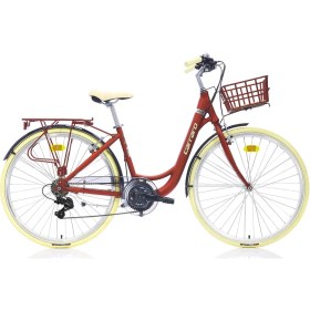 Resim Carraro Juliet 28 Jant 430H V Şehir Bisikleti Mat Kiremit-Krom-Krem 