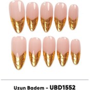 Resim 10'lu Ten Uzun Badem Ubd1552 Tekrar Kullanılabilir El Yapımı Protez Takma Tırnak S 