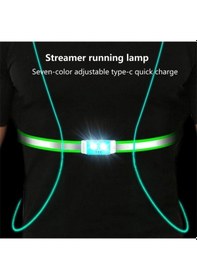 Resim Wondernest Yelek Yansıtıcı Usb Şarj Rgb Modu Mekan Mavisi Mavi Led Işık Koşu Bisiklet Aydınlatma Gök Göğüs Edilebilir Dış Spor Aksesuarı - Bo Mavi 