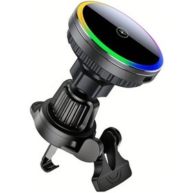 Resim Dream011 Siyah 15w Manyetik Kablosuz Araba Şarj Cihazı Qı Protokolü Hızlı Şarj Usb Bağlantı İphone Uyumlu 12 16 Serisi 