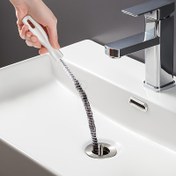 Resim Esnek Süzgeç Temizleyici Aracı, Mutfak ve Banyo için Saç Tutucu, Manuel Tıkanıklık Giderici, Plastik Lavabo Süzgeci, Elektrik Gerektirmez, Atık Boru Temizleme, Kolay Saç ve Artıklar Temizleme 