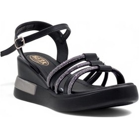 Resim Berk Poli Taban Taşlı Kadın Sandalet Siyah 