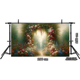 Resim Venspor Büyüleyici Çiçek Geçidi Arkaplan, 200x150cm, Fon, Duvar Örtüsü 