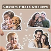 Resim Özel Fotoğraf Stickeri - Kişiselleştirilmiş Yüz Çıkartması, Kesme Vinil, Kendinden Yapışkanlı Su Şişeleri ve Plastikler için, Parıltılı Bitişli Uzay Temalı, Benzersiz Hediye Fikri 