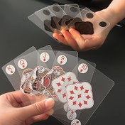 Resim Yaratıcı PVC Şeffaf Plastik Oyun Kartları Kristal Köşeleri ile, Masaüstü Kart Oyunları Poker Kartları Cadılar Bayramı Noel Hediyesi 