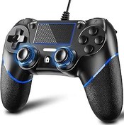 Resim cicilogic Wired PS-4 Controller for PC/Play-Station 4/Pro/Slim and Windows 10/8/7, For PS-4 Wired Controller with Double Vibration Shock and Motion Motors, Professional USB Wired PS4 Controller 