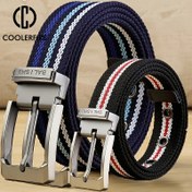 Resim Erkekler için Kumaş Kemer Mat Kapitone Kemer ile Matkap Örgü Rahat Moda Erkek Pantolon Kemeri Kot Erkek Bel Kemeri Çizgili Kayış HB072 