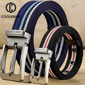 Resim Erkekler için Kumaş Kemer Mat Kapitone Kemer ile Matkap Örgü Rahat Moda Erkek Pantolon Kemeri Kot Erkek Bel Kemeri Çizgili Kayış HB072 