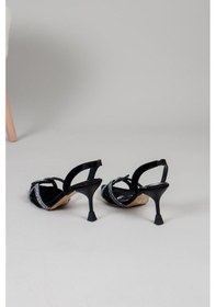 Resim Birikon Dolores Taş Düğümlü Topuklu Ayakkabı Siyah-7343-siyah Siyah 