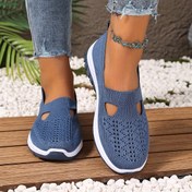 Resim Kadınlar için Slip-On Casual Sneakers - Nefes Alabilen Kumaş Üst ve Astar, Hafif Yaz Plaj Ayakkabıları ile Yastıklı Taban, Yuvarlak Burun Tasarımı - Tatil ve Boş Zaman için Mükemmel Seyahat Hediyesi, Tatil Ayakkabıları, Basit Slipon Stili, Rahat Uygunluk 