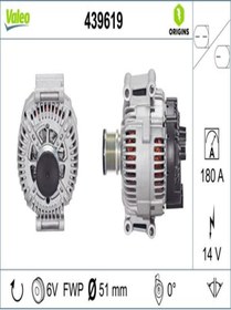 Resim Valeo 439619 Alternator 12 V 180a Mercedes Vıto 2.2 Cdi W639 Vıano 2.2 Cdi 03-06 6461540102 (WH833862) 