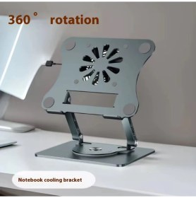 Resim Fabrika Dogrudan Satig: Sogutma Fani ile Katlanabilir Laptop Standi, 360 ° Dönebilir, Dayanikli Metal Malzeme 