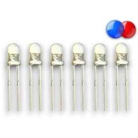 Resim 3mm R-b Kırmızı - Mavi Flaşör Led - 100 Adet 